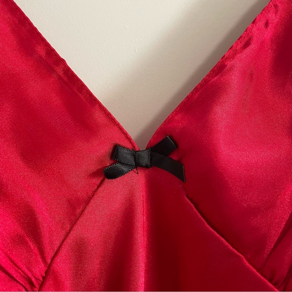 Apt. 9 Babydoll Slip Dress Chemise Medium Red Black Lingerie Babydoll Whimsygoth - Picture 5 of 5